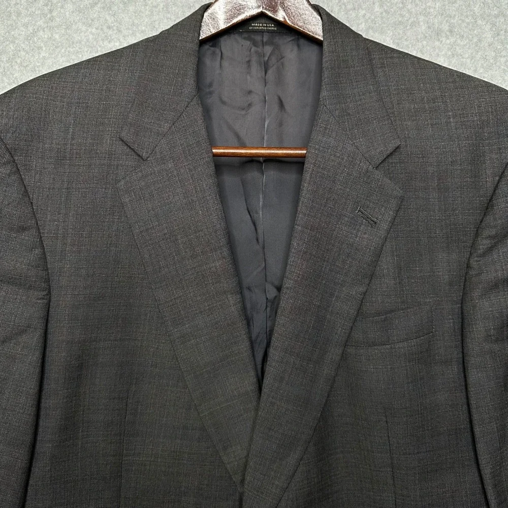Hart Schaffner Marx Gold Trumpeter Grey Glen Plaid Wool Blazer Sport Coat 44R